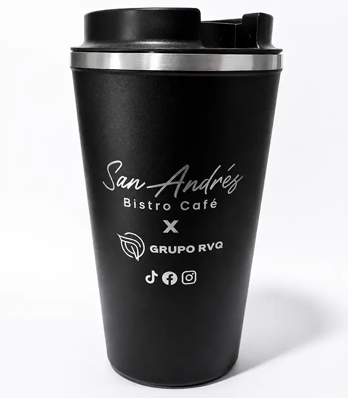 Vaso térmico negro personalizado